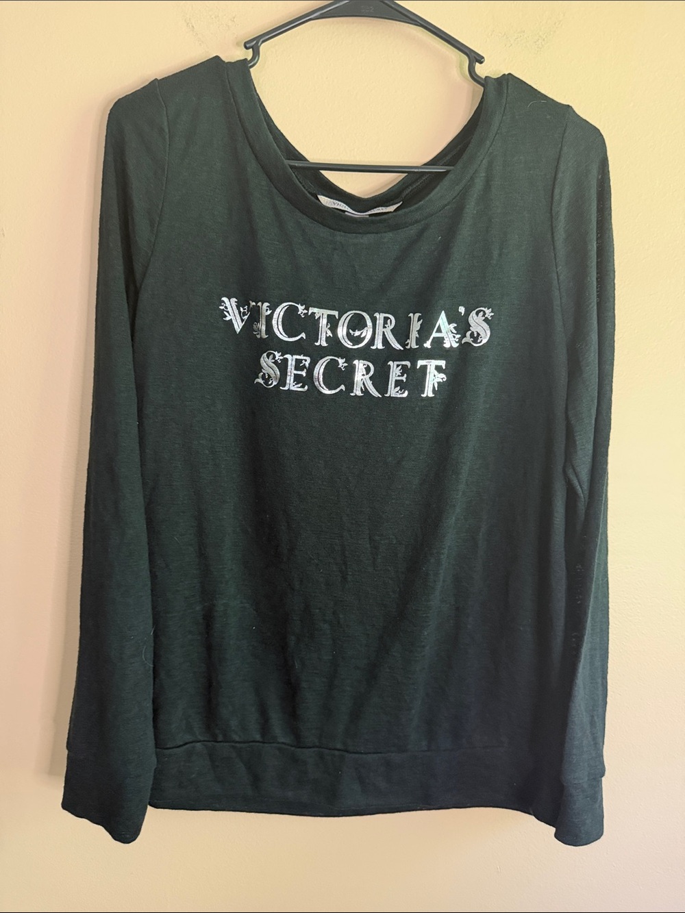 Victoria's Secret Black Long Sleeve Logo Sweatshirt